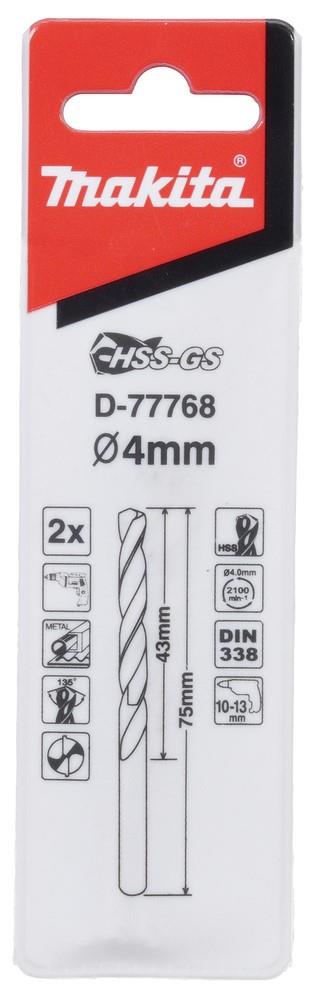 MAKITA D-77768 - HSS-Metallbohrer, 4 mm